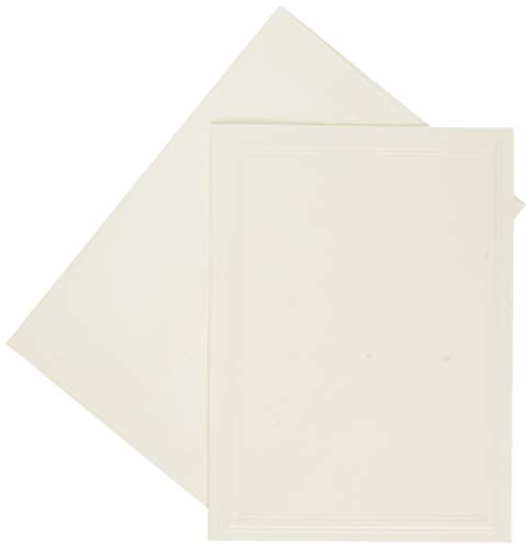 Strathmore 105-232 Photo Mount Cards, White, Classic Embossed Border, 50 Cards & Envelopes von Strathmore