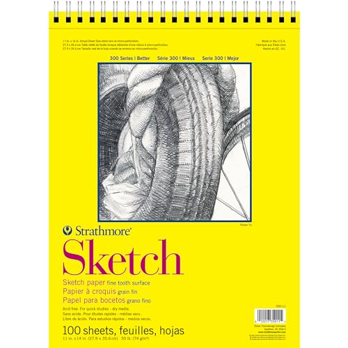 Strathmore 300 Series Sketch Paper Skizzenpapierblock, 27,9 x 35,6 cm, Papier, weiß, 11x14 Inch von Strathmore