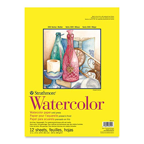 Strathmore 360-111 300 Series Aquarellblock, 27,9 x 38,1 cm, Weiß, 12 Blatt von Strathmore