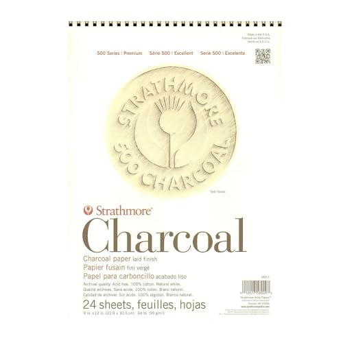 Strathmore 500 Series Charcoal, Papier, Weiss/opulenter Garten, 9x12 von Strathmore