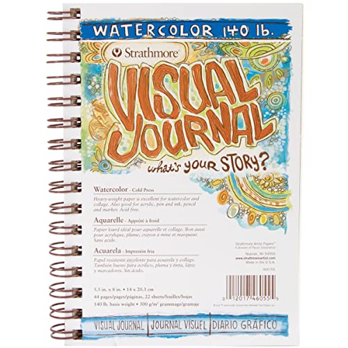 Strathmore Visual Journal Aquarell-Buch: 14,9 x 20,3 cm, kaltgepresst, 44 Seiten von Strathmore