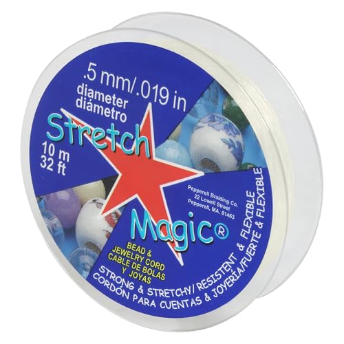 Stretch Magic SM05PE5 Perlenschnur, Gummi, Perle (Pearl), 0.5 mm von Stretch Magic