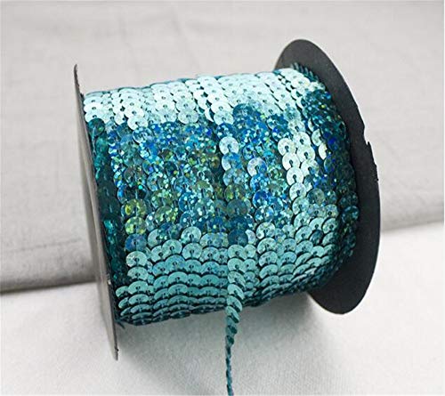 Paillettenband Pailletten Glänzendes Handwerk Ordnungsrolle Hochzeit Dekorationen DIY Kleidung und Schmuck 90m*6mm (Blau b) von Strhopelove