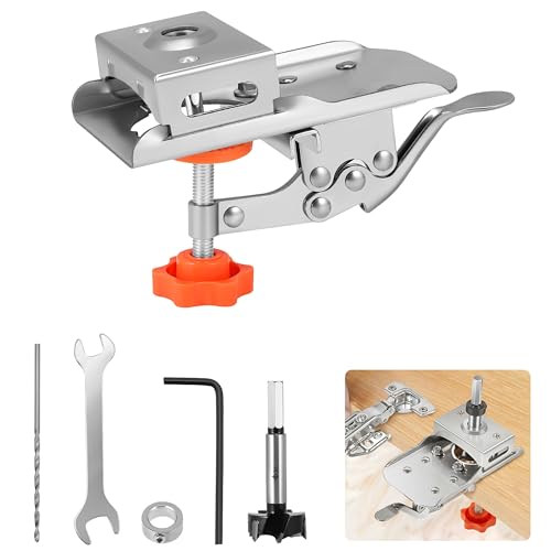 35 mm Scharnier Bohrschablone,Bohren Schnell Bohrerführung Locator Topfband Bohrschablone für die Holzbearbeitung von Türen und Schränke Aluminiumlegierung Lochöffner Holzbearbeitungswerkzeug von Strixorn