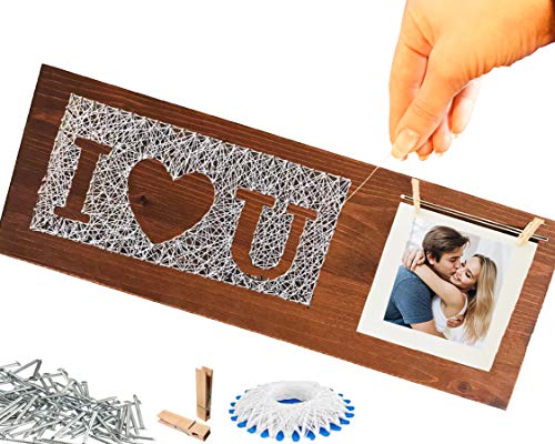 StuckART© DO IT Yourself Set ✪ Ananas DEKO ✪ Bastelset DIY Erwachsene ✪ Bastelartikel Holz ✪ String Art kit ✪ Bild selber basteln mit Vorlagen Design Box Geschenkboxen für Frauen Männer Partner Freund von StuckART