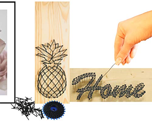 StuckART© BASTELSET HOLZ Erwachsene mit Vorlagen ✪ Geschenk außergewöhnlich ✪ DIY String Art Set Basteln Geschenk für Frauen Männer Freund Freundin Familie Geschenk-Set Einrichtungs-DEKO Dekoration von StuckART