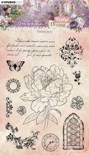 Studio Light Clear Stamp Timeless peony Vict. Dreams nr.610 JMA-VD-STAMP610 135x195x3mm (02-24) von Studio Light