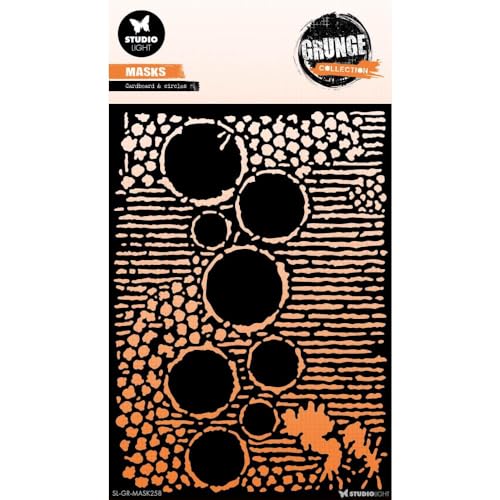 Studio Light Mask Stencil Cardboard & circles Grunge Coll. nr.258 SL-GR-MASK258 150x210x1mm (03-24) von Studio Light