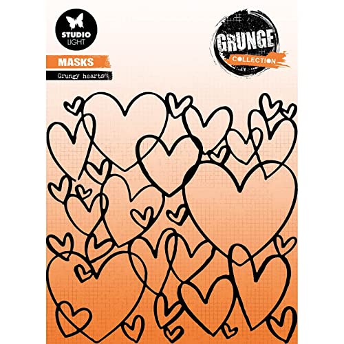 Studio Light • Grunge Collection Mask Stencil Grungy Hearts von Studio Light