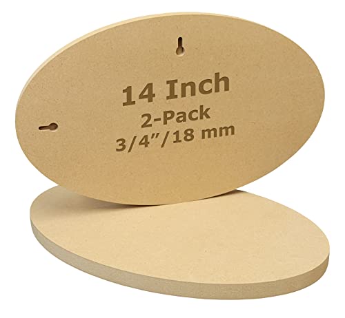 Studio Papilia 1.9 cm dickes MDF, oval, 35.6 cm, 2er-Pack, glatte unlackierte Holzform, Kunstplatte, Holzbretter zum Basteln, DIY-Plaketten-Ausschnitt, Künstlermalerei, Faserplatte von Studio Papilia