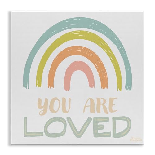 Stupell Industries Carrie Cantwell Wandschild mit Aufschrift You Are Loved Rainbow, 30,5 x 30,5 cm von Stupell Industries