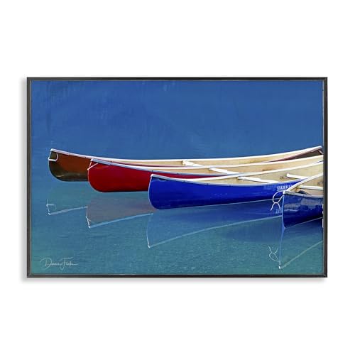 Stupell Industries Dennis Frates, gerahmtes Giclée-Wandbild, Motiv: verschiedene Kanuboote, gerahmt, 76,2 x 50,8 cm, Schwarz von Stupell Industries