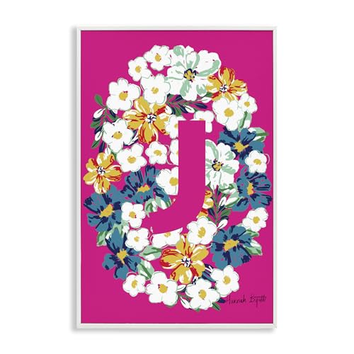 Stupell Industries Gerahmter Giclée-Kunst, Blumen-Blüte, Buchstabe J, Design von Hannah Louise Byatt von Stupell Industries