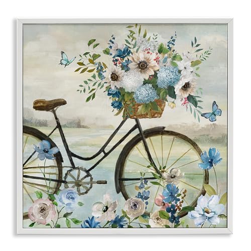 Stupell Industries Gerahmtes Giclée-Kunstdesign von Nan mit Fahrrad und Schmetterlingen von Stupell Industries