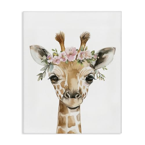 Stupell Industries LSR Design Studio Leinwandbild, Blumen-Giraffe, 40,6 x 50,8 cm von Stupell Industries