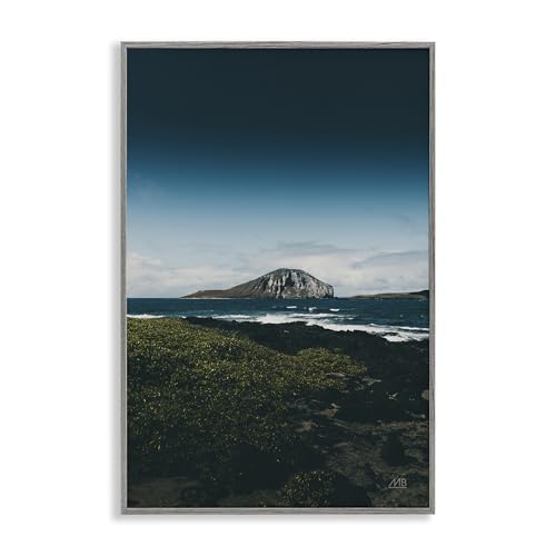 Stupell Industries Max Blakesberg Studios Giclée-Wandkunst, Hawaii-Rocky Shore, gerahmt, Grau, 50,8 x 76,2 cm von Stupell Industries