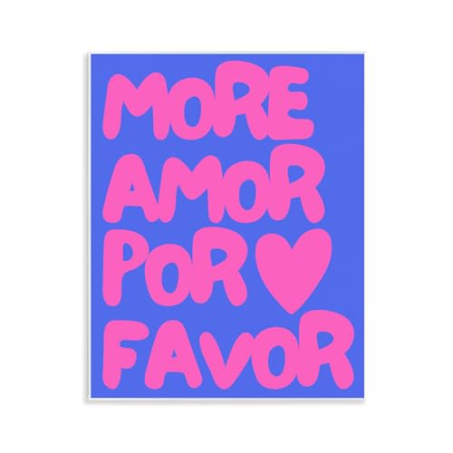 Stupell Industries More Amor Wandschild, Design von House of Lulu, 28,9 x 35,6 cm, Blau und Rosa von Stupell Industries