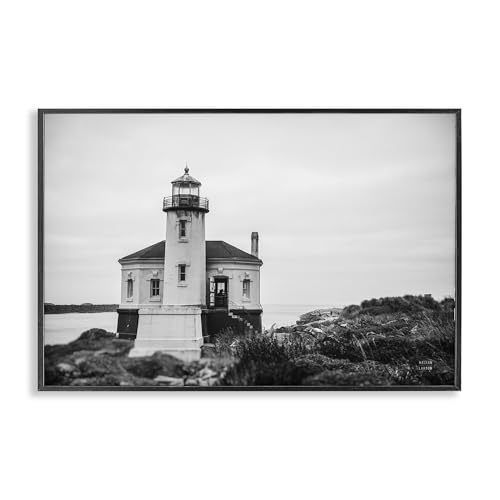 Stupell Industries Nathan Larson Giclée-Wandkunst, Motiv Looking Out Lighthouse, gerahmt, 61 x 40 cm, Schwarz von Stupell Industries