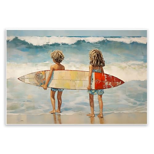 Stupell Industries Petal Prints Design Wandschild für Kinder mit Surf-Wellen, 48 x 33 cm von Stupell Industries