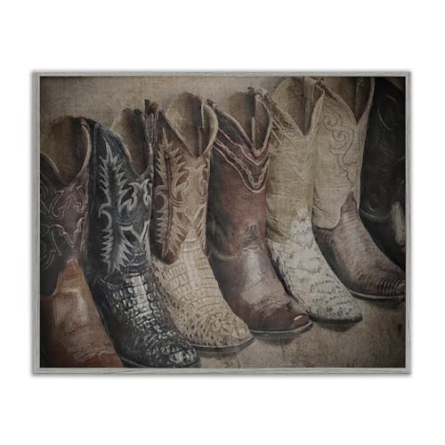 Stupell Industries RileyB Texanische Lineup-Stiefel, gerahmt, Giclée-Kunst-Design von Stupell Industries