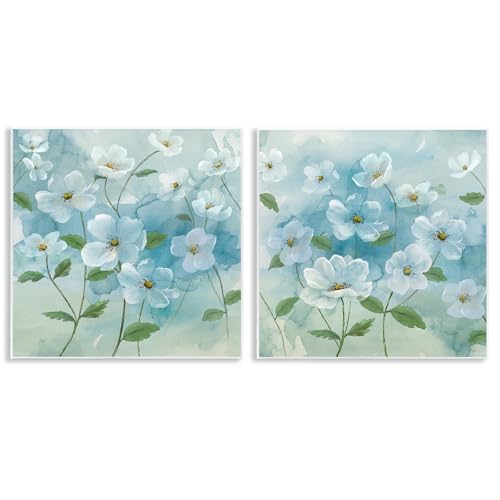 Stupell Industries Wandschild, Motiv: Blaue und weiße Apfelblüten, 2-teilig, Design von Nan, 30,5 x 30,5 cm von Stupell Industries