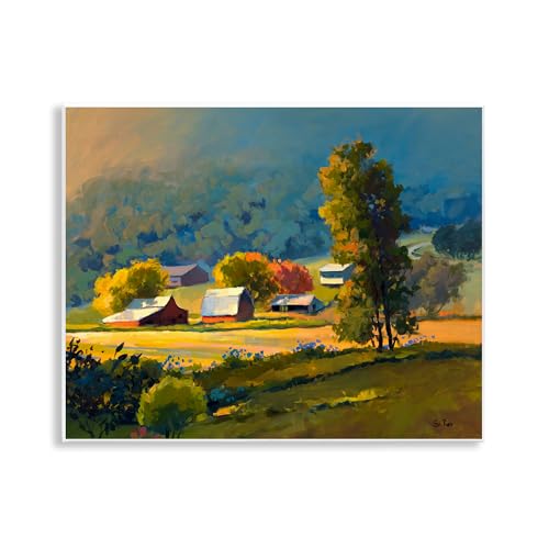 Stupell Industries Wandschild Early Fall Farmland, Kunstdesign von Sri Rao, 35,6 x 28,9 cm von Stupell Industries