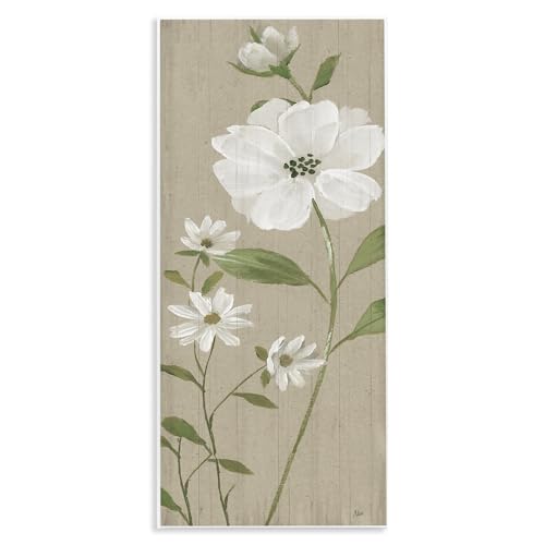 Stupell Industries Wandschild Mohnblumen auf neutralem Beige, Kunstdesign von Nan, 17,8 x 43,2 cm von Stupell Industries