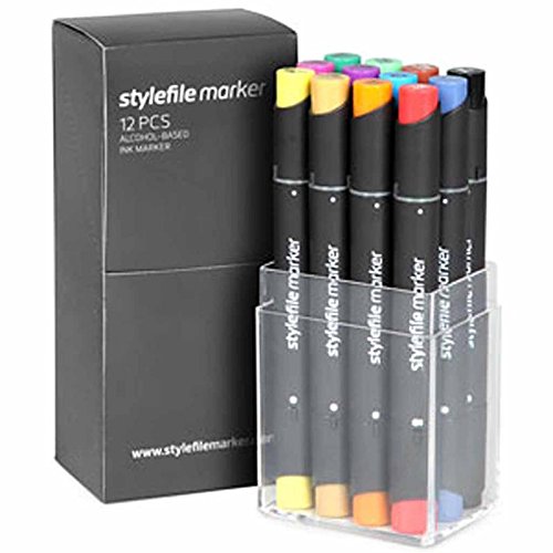 Stylefile Grafikmarker Designmarker Marker 12er Set Main A Hauptfarben von Stylefile Marker