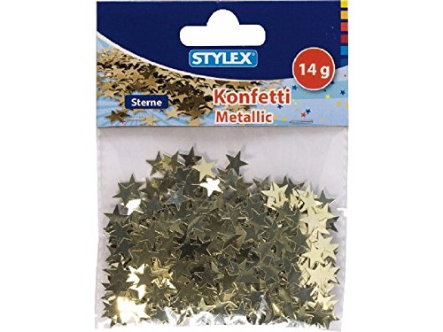 Konfetti Sterne Metallic in silber oder gold sortiert von Stylex