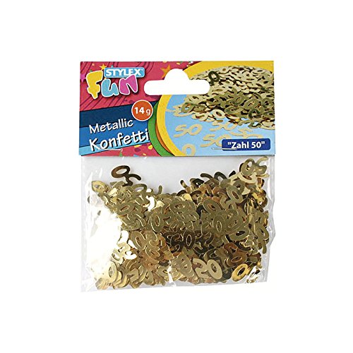 Stylex 14083 - Konfetti, "Zahl 50", 14 g, metallic gold von Stylex