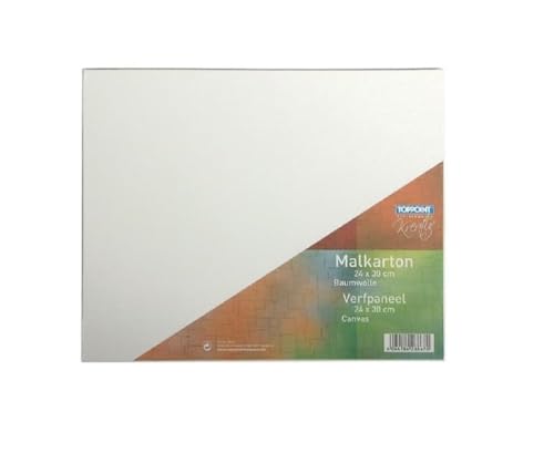 Stylex 28667-P10 - Malkarton, 24 x 30 cm, 10er Packung, Karton 3 mm stark, mit 100 Prozent Baumwollgewebe bespannt, weiß grundiert, für Öl-, Acryl- und Temperafarben, Gouache - Malerei von Stylex