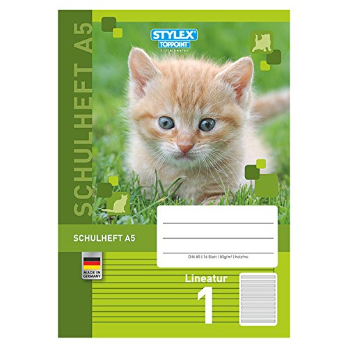 Stylex 29701 Schulheft DIN A5 mit Lineatur 1 (sortiert) von Stylex