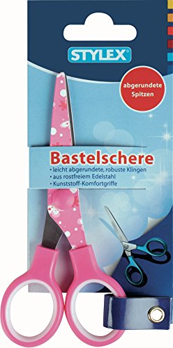 STYLEX Design-Bastelschere, pink, Edelstahl, 17 x 8.5 x 0.9 cm von Stylex