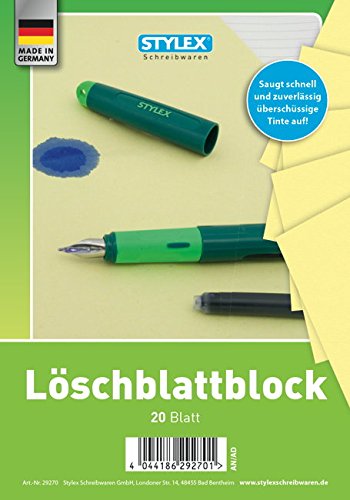 Stylex Löschblattblock, 20 Blatt (3er Spar-Pack, DIN A5) von Stylex