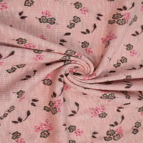 Stylish FABRIC 139,7 cm breit bedruckter 10,2 x 5,1 cm Slub-Polyester-Baumwoll-Spandex-Stoff, weiches, dehnbares Material für Kleider, Loungewear, Stirnbänder, Activewear, Schule und DIY-Projekte, 4,5 von Stylish FABRIC