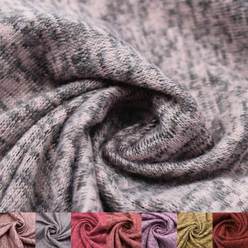 Stylish FABRIC 152,4 cm breiter Polyester-Spandex-Hacci-Melange-Strickstoff, Meterware zum Nähen, Bekleidung, Vorhänge, Stirnbänder, Dekorationen, Schule und DIY-Projekte, Mauve 2 Meter von Stylish FABRIC