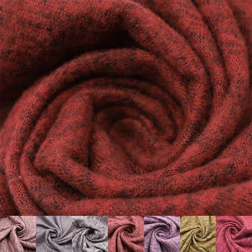 Stylish FABRIC 152,4 cm breiter Polyester-Spandex-Hacci-Melange-Strickstoff, Meterware zum Nähen, Bekleidung, Vorhänge, Stirnbänder, Dekorationen, Schule und DIY-Projekte, Rost B 2,7 m von Stylish FABRIC