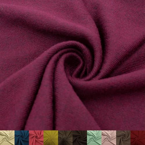 Stylish FABRIC 152,4 cm breiter Polyester-Spandex-Hacci-Strickstoff, Meterware zum Nähen, Bekleidung, Vorhänge, Stirnbänder, Dekorationen, Schule und DIY-Projekte, Burgunderrot, 2 Meter von Stylish FABRIC