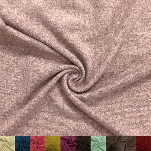 Stylish FABRIC 152,4 cm breiter Polyester-Spandex-Hacci-Strickstoff, gebürsteter Strickstoff, Meterware zum Nähen, Bekleidung, Vorhänge, Stirnbänder, Dekorationen, Schule und DIY-Projekte, Altrosa, von Stylish FABRIC