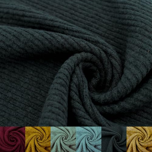 Stylish FABRIC 152,4 cm breiter Rayon-Polyester-Spandex-2x2 Hacci-Rippenstoff, gebürsteter Stoff, Meterware zum Nähen, Bekleidung, Vorhänge, Stirnbänder, Dekorationen, Schule und Heimwerker, von Stylish FABRIC