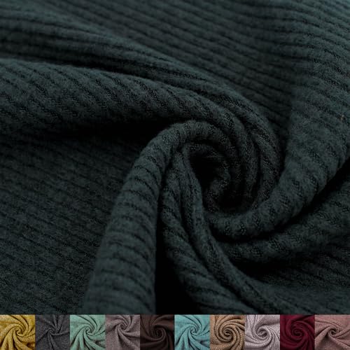 Stylish FABRIC 152,4 cm breiter Viskose-Polyester-Spandex-2 x 2 Hacci-Rippenstoff, gebürsteter Stoff, Meterware zum Nähen, Bekleidung, Vorhänge, Stirnbänder, Dekorationen, Schule und Heimwerker, von Stylish FABRIC