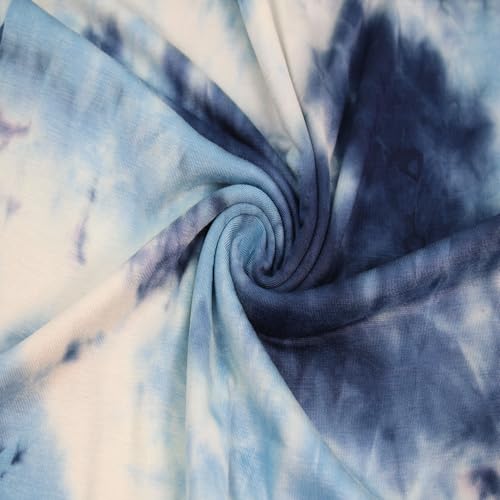 Stylish FABRIC 152,4 cm breiter Viskose-Spandex, bedruckter Jersey-Stretch-Strickstoff, Meterware für Bekleidung, Stirnbänder, Accessoires, Dekorationen, Mutterschaft und DIY-Projekte, Marineblau, 9,1 von Stylish FABRIC