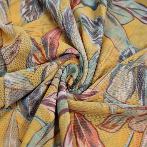 Stylish FABRIC 152,4 cm breites Poly-Spandex, bedrucktes Spitzengewebe, leicht, Stretch-Stoff, Meterware für Bekleidung, Stirnbänder, Accessoires, Dekoration und DIY-Projekte, Ringelblumen-Salbei, 9,1 von Stylish FABRIC