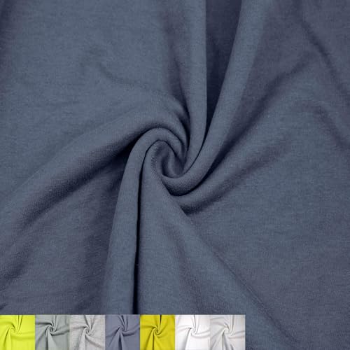 Stylish FABRIC 155 cm breiter Polyester-Baumwoll-Fleece-Stoff, 250 g/m², mittelschwer, weich, warm, atmungsaktiv, 2-Wege-Stretch, für Bekleidung, Activewear, Hoodies und Heimwerker, marineblauer von Stylish FABRIC