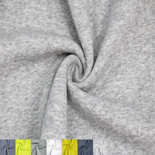 Stylish FABRIC 155 cm breiter Polyester-Baumwoll-Fleece-Stoff, Meterware, 250 g/m², mittelschwer, weich, warm, atmungsaktiv, 2-Wege-Stretch, für Bekleidung, Activewear, Hoodies und DIY, Heather Grey Stylish FABRIC 155 cm breiter Polyester-Baumwoll-Fleece-Stoff, Meterware, 250 g/m², mittelschwer, weich, warm, atmungsaktiv, 2-Wege-Stretch, für Bekleidung, Activewear, Hoodies und DIY, Heather Grey von Stylish FABRIC