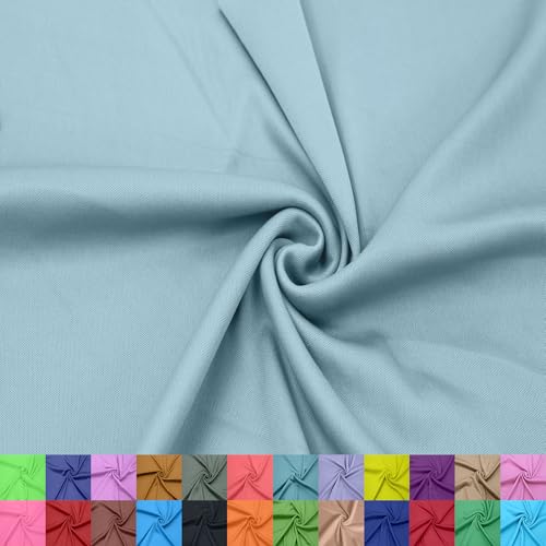 Stylish FABRIC 2-Wege-Stretch-Polyester-Interlock-Strickfutter, 147 cm / 152,4 cm, leichter Stoff, DIY-Projekte, Washed Blue #087, 2,7 m von Stylish FABRIC