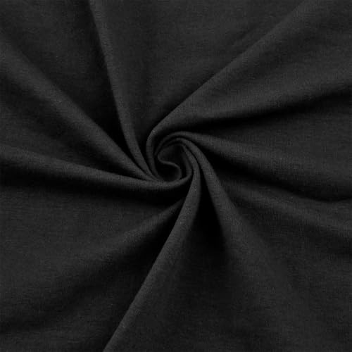 Stylish FABRIC 477-BLACK-5 Solid Color Cotton Combed 7oz Knit Fabric Einfarbiger Baumwoll-Lycra, gekämmt, 200 g, Spandex, Stretch-Jersey-Strickstoff, Elasthan, Schwarz, 5 Yards von Stylish FABRIC