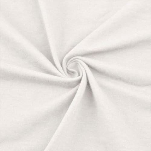 Stylish FABRIC 477-OFFWHITE-3 Solid Color Cotton Combed 7oz Knit Fabric Einfarbiger Baumwoll-Lycra, gekämmt, 200 g, Spandex, Stretch-Jersey-Strickstoff, Elasthan, Cremeweiß, 3 Yards von Stylish FABRIC