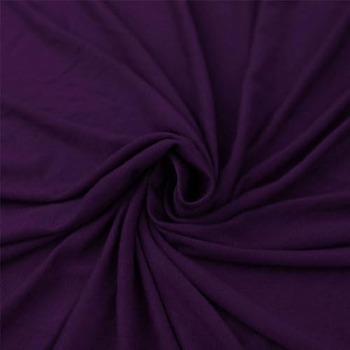 Stylish FABRIC Einfarbiger Viskose-Elastan-Strickstoff, 4-Wege-Stretch (200 g/m²), DIY-Projekte, Aubergine, 2,7 m von Stylish FABRIC