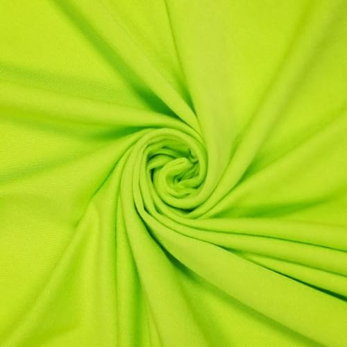 Stylish FABRIC Einfarbiger Viskose-Elastan-Strickstoff, 4-Wege-Stretch (200 g/m²), DIY-Projekte, grüner Apfel, Neon, 2 m von Stylish FABRIC